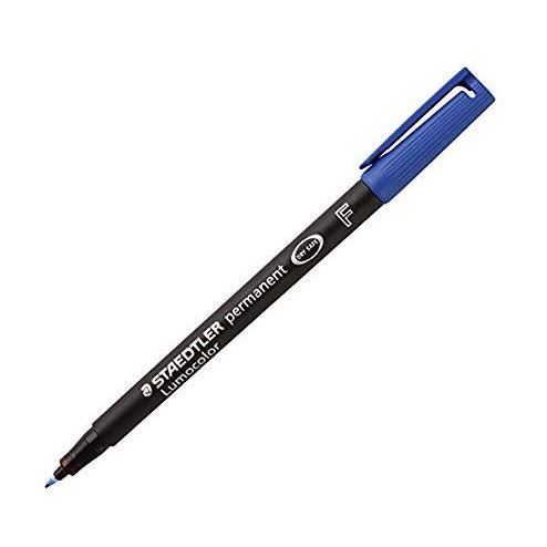 Staedtler 318-3 Lumocolor Universal Permanent Fine Pens - Blue, Pack of 10, Box of 10 (318-3 VE)