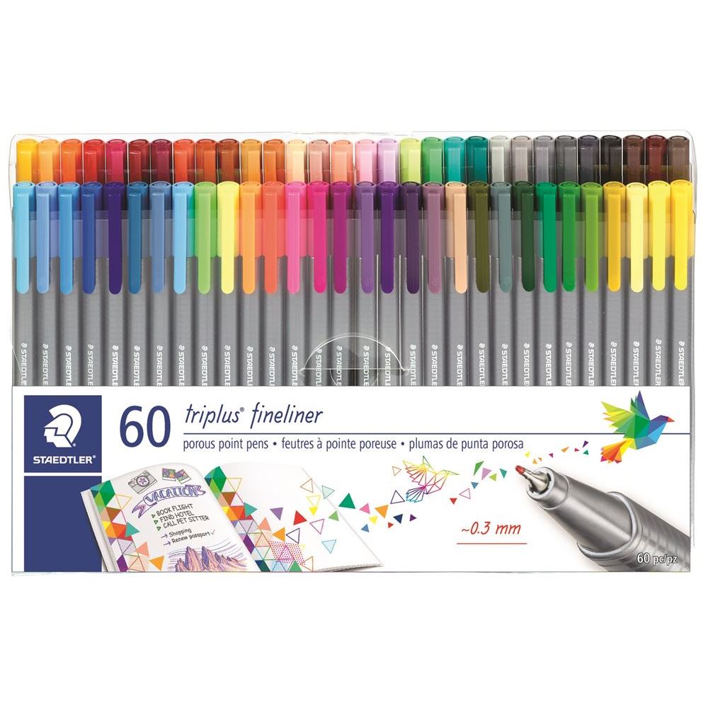 Staedtler Triplus Fineliner Set of 60 Assorted Colors - Du-All Art &  Drafting Supply