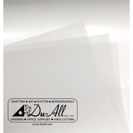 Du-All Mylar 5Mil Double Matte 18 X 24 25 sheets - Du-All Art & Drafting  Supply